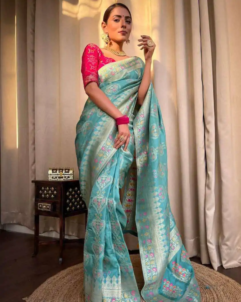 MS 476 Sky Blue Color Soft Lichi Silk Kubera Pattu On All Over Saree Casual, Wedding, Festive, Events . Expected Delivery  4-6 Working Days @1299/- only                                                                                                                                             | Sarees, Bollywood Sarees, Creative Sarees, Designer Sarees, Embroidered Sarees, Ethnic Saree, Modern Digital sarees, Party Wear Sarees
