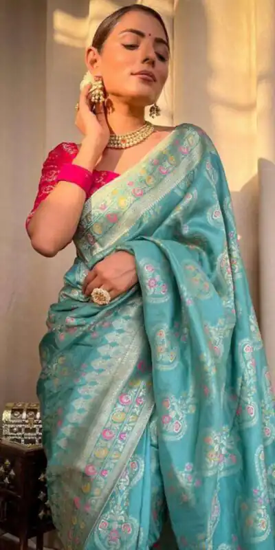  MS 476 Sky Blue Color Soft Lichi Silk Kubera Pattu On All Over Saree Casual, Wedding, Festive, Events . Expected Delivery  4-6 Working Days @1299/- only                                                                                                                                             | Sarees, Bollywood Sarees, Creative Sarees, Designer Sarees, Embroidered Sarees, Ethnic Saree, Modern Digital sarees, Party Wear Sarees