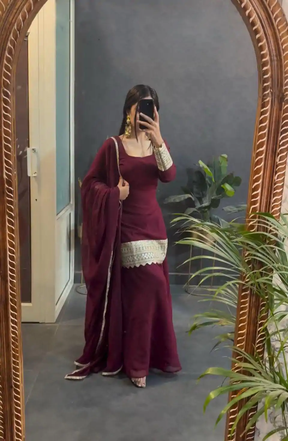 VLM 253 Marron Color Fox Georgette With Heavy Embroidery Work Salwar Suit Casual, Wedding, Party, Festive, Events Etc.4-6 Working Days@ 1899/-only | Jump Suits, Salwar suit, Designer Suits, Casual Suits, Creative suits, Palazzo Suits, Party Wear Suits, Patiala Suits, Straight Suits