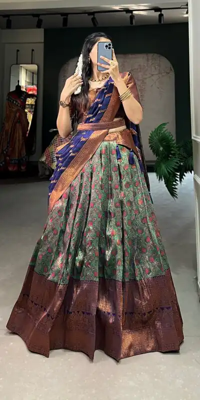 LNB 2000 Navy Blue Color Silk Jacquard Zari Weaving Work Lehenga Choli Wedding, Party, Festive, Events Etc. Delivery 4-6 Working Days Rs 1999 | Lehenga, Bollywood Lehenga, Creative Lehenga, Designer Lehenga, Embroidered Lehenga, Party Wear Lehenga