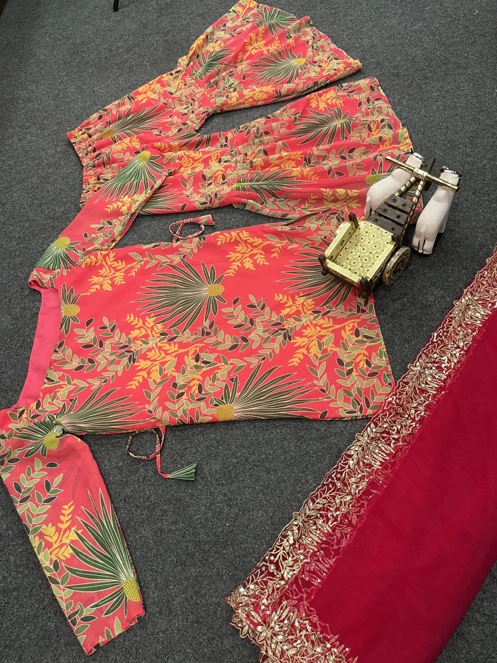 BD 1731 Orange Silk- Faux Georgette Digital Print Salwar Suit Casual, Wedding, Party, Festive, Events Etc.4-6 Working Days@ 1999/-only | Jump Suits, Salwar suit, Designer Suits, Casual Suits, Creative suits, Palazzo Suits, Party Wear Suits, Patiala Suits, Straight Suits