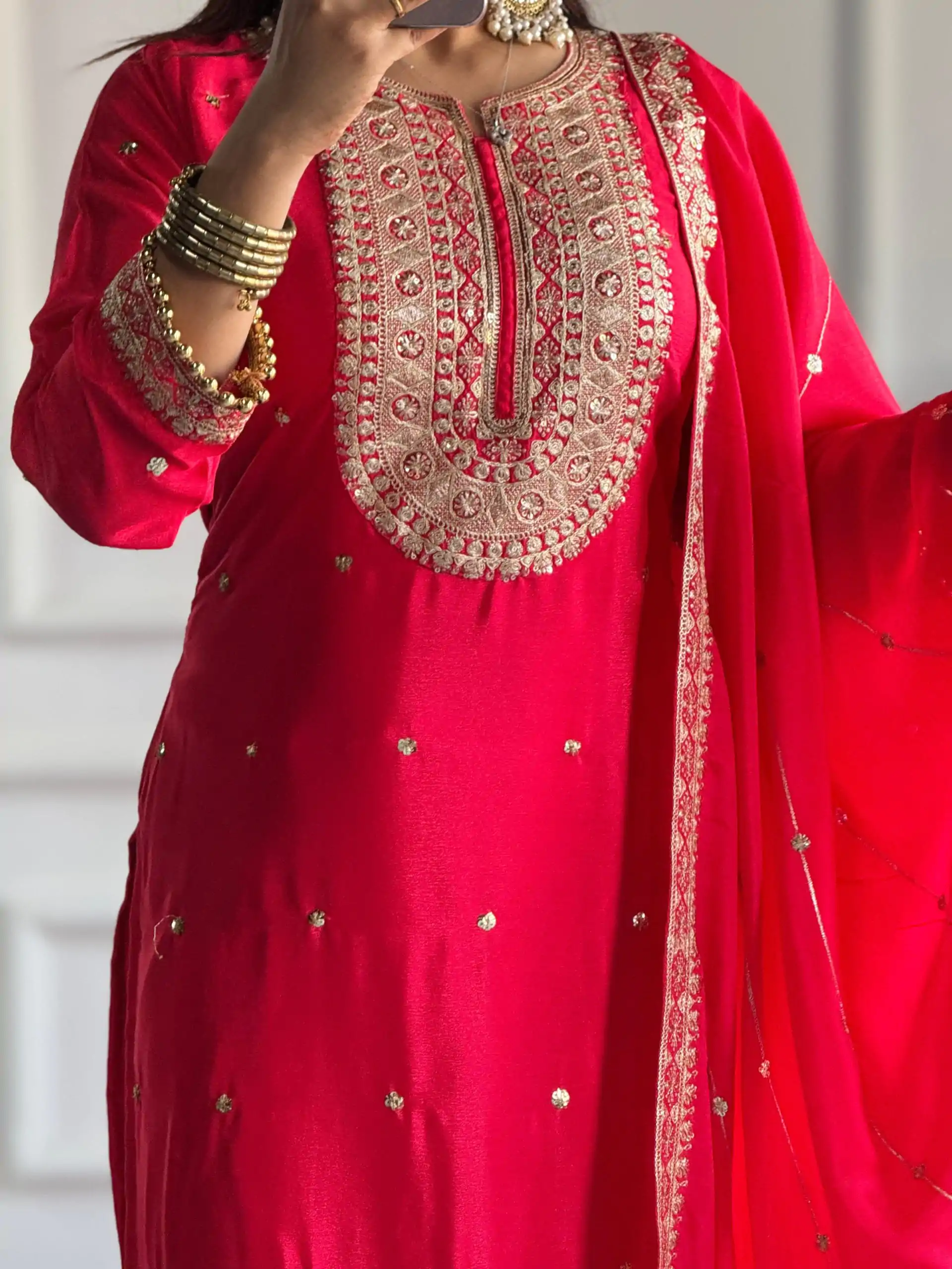 VLM 254 Red Color Cosmo Silk With Heavy Embroidery Sequence Work Salwar Suit Casual, Wedding, Party, Festive, Events Etc.4-6 Working Days@ 2099/-only | Jump Suits, Salwar suit, Designer Suits, Casual Suits, Creative suits, Palazzo Suits, Party Wear Suits, Patiala Suits, Straight Suits