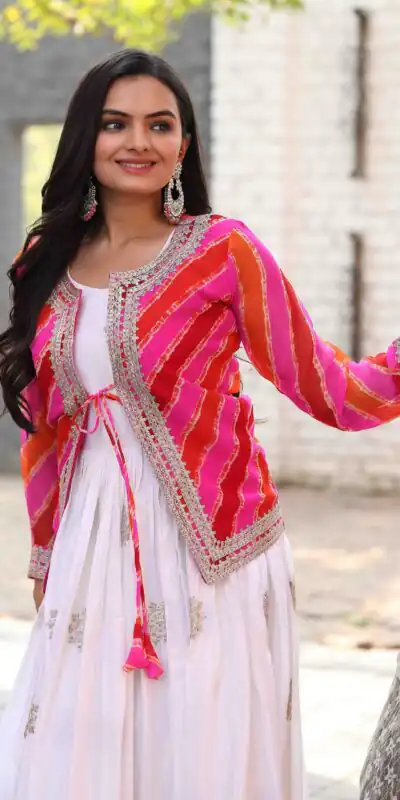 Ram 090 White Color Chinon Cording 3mm Sequence Embroidery Work Anarkali Gown Wedding Party, Festive, Events Etc.4-6 Working Days@1949/- only | Gowns, Bollywood Gowns, Creative Gowns, Designer Gowns, Embroidered Gowns, Party Wear Gowns, Straight Suits