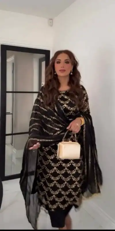 VLM 261 Black Color Faux Georgette With With Embroidery Moti Lace Work Salwar Suit Casual, Wedding, Party, Festive, Events Etc.4-6 Working Days@ 1999/-only | Jump Suits, Salwar suit, Designer Suits, Casual Suits, Creative suits, Palazzo Suits, Party Wear Suits, Patiala Suits, Straight Suits