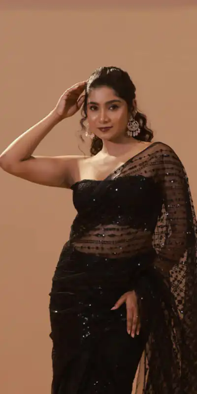 BT 352 Black Color Nylon Butterfly Net Sequence With Thread Work Saree Casual, Wedding, Festive, Events . Expected Delivery  4-6 Working Days @1699/- only                                                                                                                                             | Sarees, Bollywood Sarees, Creative Sarees, Designer Sarees, Embroidered Sarees, Ethnic Saree, Modern Digital sarees, Party Wear Sarees