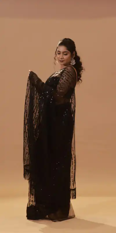 BT 352 Black Color Nylon Butterfly Net Sequence With Thread Work Saree Casual, Wedding, Festive, Events . Expected Delivery  4-6 Working Days @1699/- only                                                                                                                                             | Sarees, Bollywood Sarees, Creative Sarees, Designer Sarees, Embroidered Sarees, Ethnic Saree, Modern Digital sarees, Party Wear Sarees