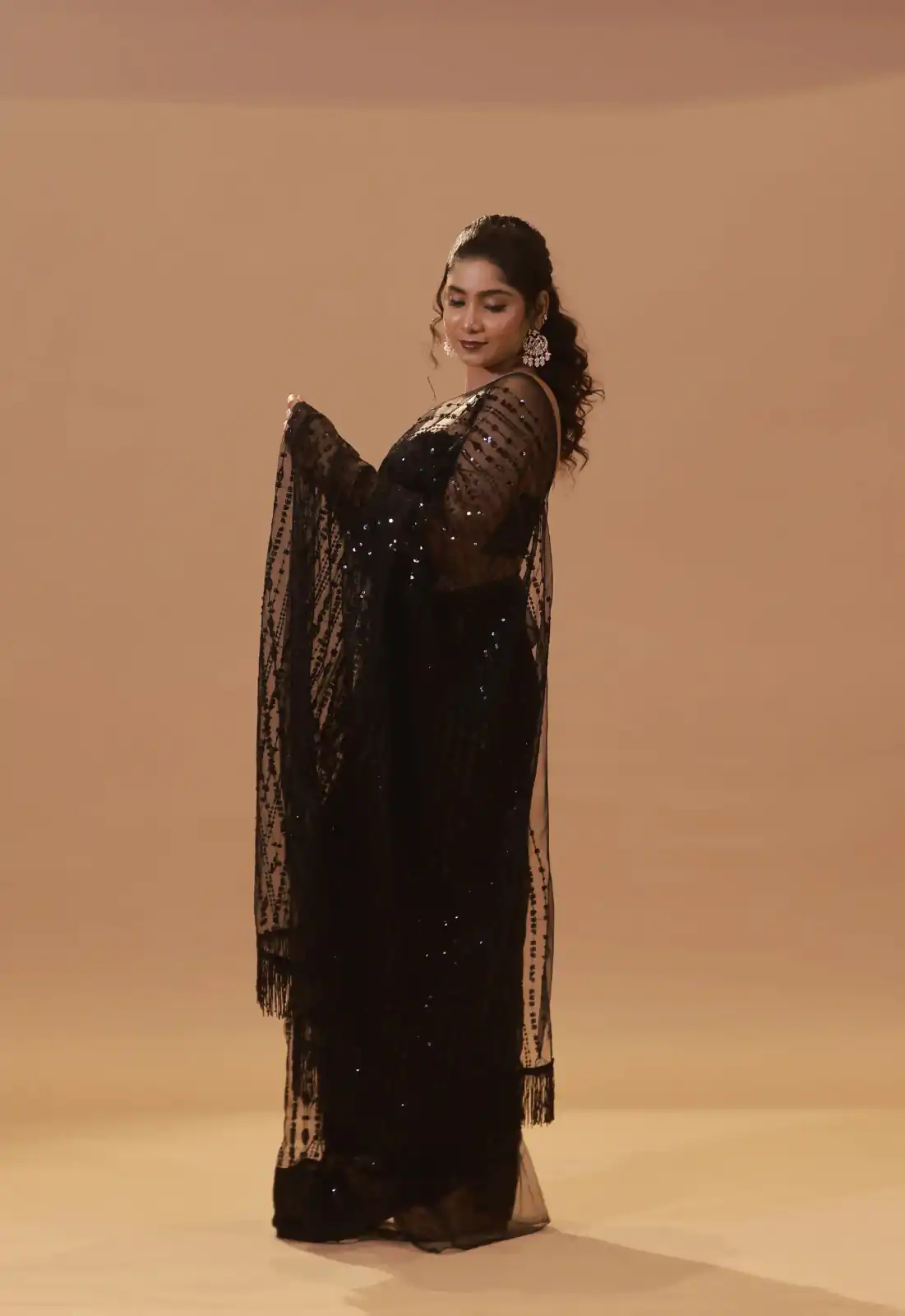 BT 352 Black Color Nylon Butterfly Net Sequence With Thread Work Saree Casual, Wedding, Festive, Events . Expected Delivery  4-6 Working Days @1699/- only                                                                                                                                             | Sarees, Bollywood Sarees, Creative Sarees, Designer Sarees, Embroidered Sarees, Ethnic Saree, Modern Digital sarees, Party Wear Sarees