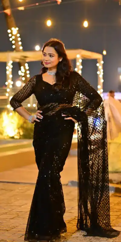 BT 352 Black Color Nylon Butterfly Net Sequence With Thread Work Saree Casual, Wedding, Festive, Events . Expected Delivery  4-6 Working Days @1699/- only                                                                                                                                             | Sarees, Bollywood Sarees, Creative Sarees, Designer Sarees, Embroidered Sarees, Ethnic Saree, Modern Digital sarees, Party Wear Sarees