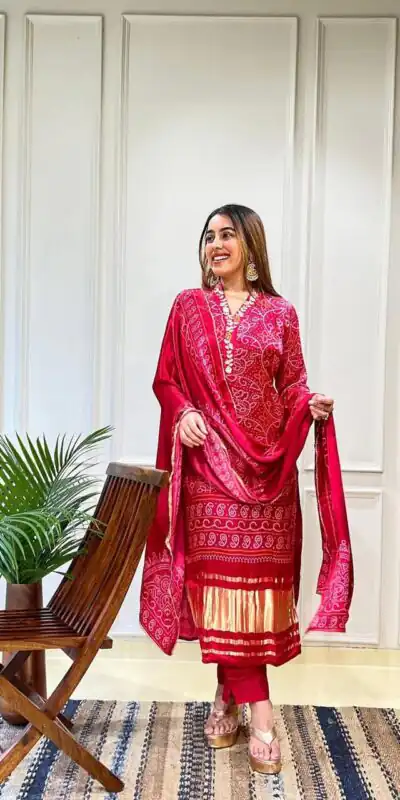 MF 751 Red Color Chinon Silk Wide Digital Print Coding Work Salwar Suit Casual, Wedding, Party, Festive, Events Etc.4-6 Working Days@ 1599/-only | Jump Suits, Salwar suit, Designer Suits, Casual Suits, Creative suits, Palazzo Suits, Party Wear Suits, Patiala Suits, Straight Suits