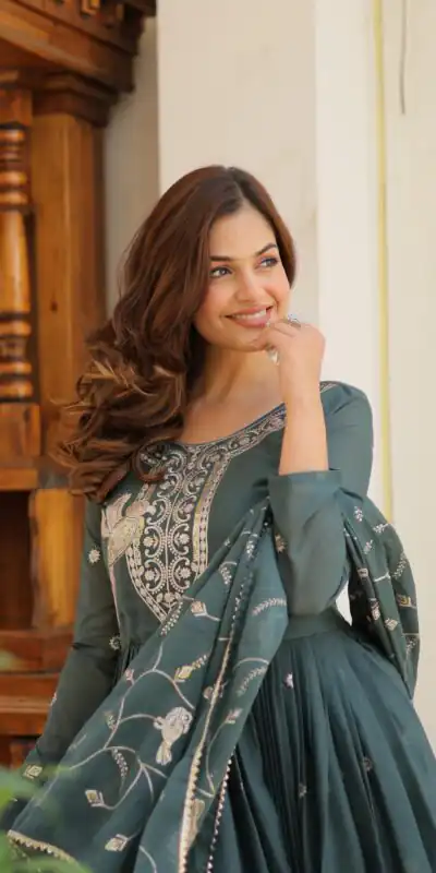 Ram 081 Grey Star Georgette Sequence Embroidery Work Anarkali Gown  Wedding Party, Festive, Events Etc.4-6 Working Days@2149/- only | Gowns, Bollywood Gowns, Creative Gowns, Designer Gowns, Embroidered Gowns, Party Wear Gowns, Straight Suits