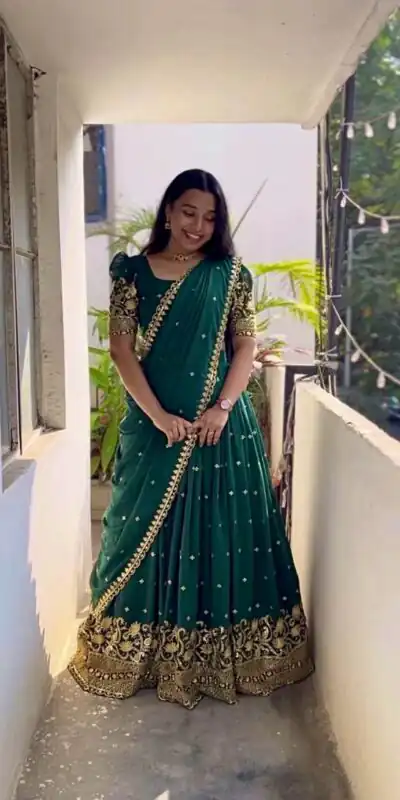 RC 269 Bottle Green Color Georgette Embroidery And Sequins Work Lehenga Choli Wedding, Party, Festive, Events Etc. Delivery 4-6 Working Days Rs 1999 | Lehenga, Bollywood Lehenga, Creative Lehenga, Designer Lehenga, Embroidered Lehenga, Party Wear Lehenga
