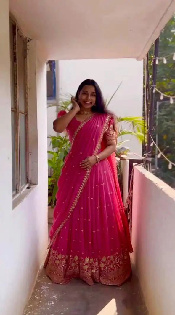 RC 269 Red Color Georgette Embroidery And Sequins Work Lehenga Choli Wedding, Party, Festive, Events Etc. Delivery 4-6 Working Days Rs 1999 | Lehenga, Bollywood Lehenga, Creative Lehenga, Designer Lehenga, Embroidered Lehenga, Party Wear Lehenga