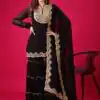 SRK 5236 Black Color Faux Georgette With Embroidery Sequence Work Salwar Suit , Wedding, Party, Festive, Events Etc.4-6 Working Days@ 2099/-only | Jump Suits, Salwar suit, Designer Suits, Casual Suits, Creative suits, Palazzo Suits, Party Wear Suits, Patiala Suits, Straight Suits
