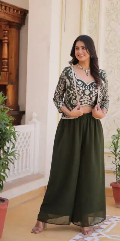 Ram 069 Mehandi Color Fox Georgette Embroidery Lace Work Anarkali Gown Wedding Party, Festive, Events Etc.4-6 Working Days@2049/- only | Gowns, Bollywood Gowns, Creative Gowns, Designer Gowns, Embroidered Gowns, Party Wear Gowns, Straight Suits