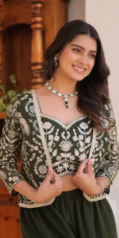 Ram 069 Mehandi Color Fox Georgette Embroidery Lace Work Anarkali Gown Wedding Party, Festive, Events Etc.4-6 Working Days@2049/- only | Gowns, Bollywood Gowns, Creative Gowns, Designer Gowns, Embroidered Gowns, Party Wear Gowns, Straight Suits