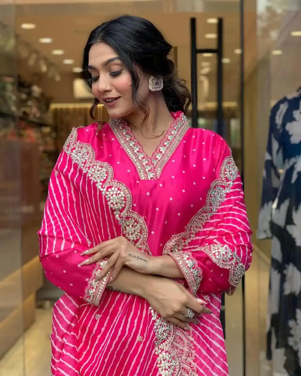 MF 746 Pink Color Chinon Silk Wide Digital Print Coding Work Lace Salwar Suit Casual, Wedding, Party, Festive, Events Etc.4-6 Working Days@ 1699/-only | Jump Suits, Salwar suit, Designer Suits, Casual Suits, Creative suits, Palazzo Suits, Party Wear Suits, Patiala Suits, Straight Suits