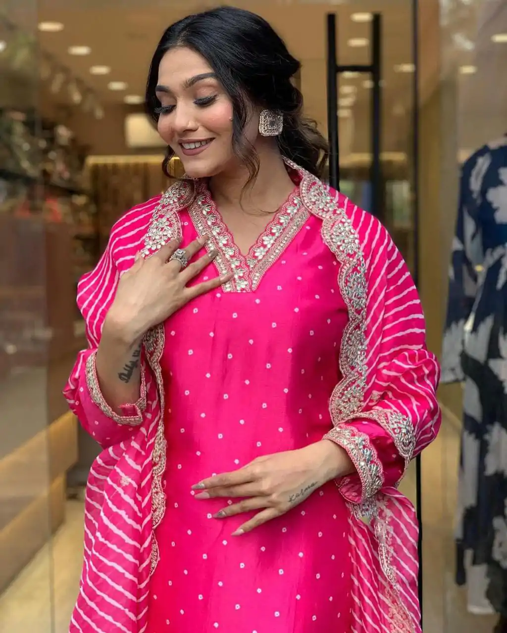 MF 746 Pink Color Chinon Silk Wide Digital Print Coding Work Lace Salwar Suit Casual, Wedding, Party, Festive, Events Etc.4-6 Working Days@ 1699/-only | Jump Suits, Salwar suit, Designer Suits, Casual Suits, Creative suits, Palazzo Suits, Party Wear Suits, Patiala Suits, Straight Suits