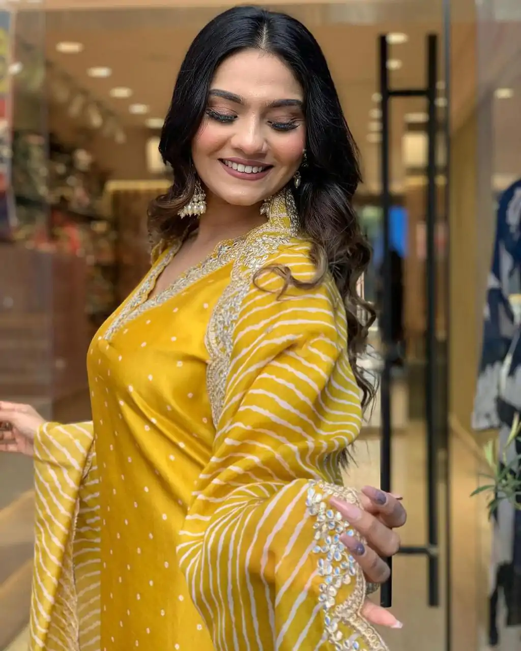 MF 746 Yellow Color Chinon Silk Wide Digital Print Coding Work Lace Salwar Suit Casual, Wedding, Party, Festive, Events Etc.4-6 Working Days@ 1699/-only | Jump Suits, Salwar suit, Designer Suits, Casual Suits, Creative suits, Palazzo Suits, Party Wear Suits, Patiala Suits, Straight Suits