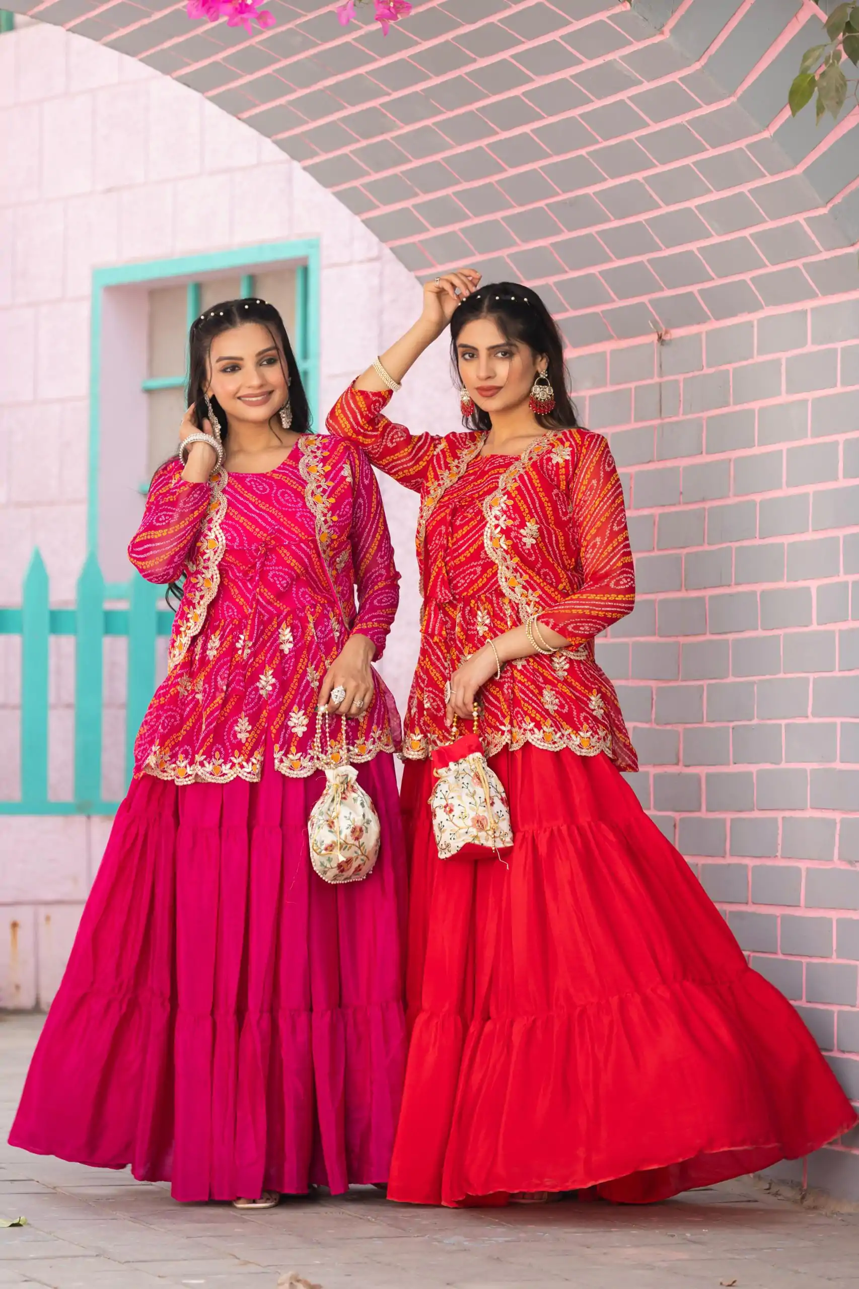 Ram 091 Pink Color Bandhej Embroidery Thared Work Lehenga Crop Top & Jacket Wedding, Party, Festive, Events Etc. Delivery 4-6 Working Days Rs 2149 | Lehenga, Bollywood Lehenga, Creative Lehenga, Designer Lehenga, Embroidered Lehenga, Party Wear Lehenga