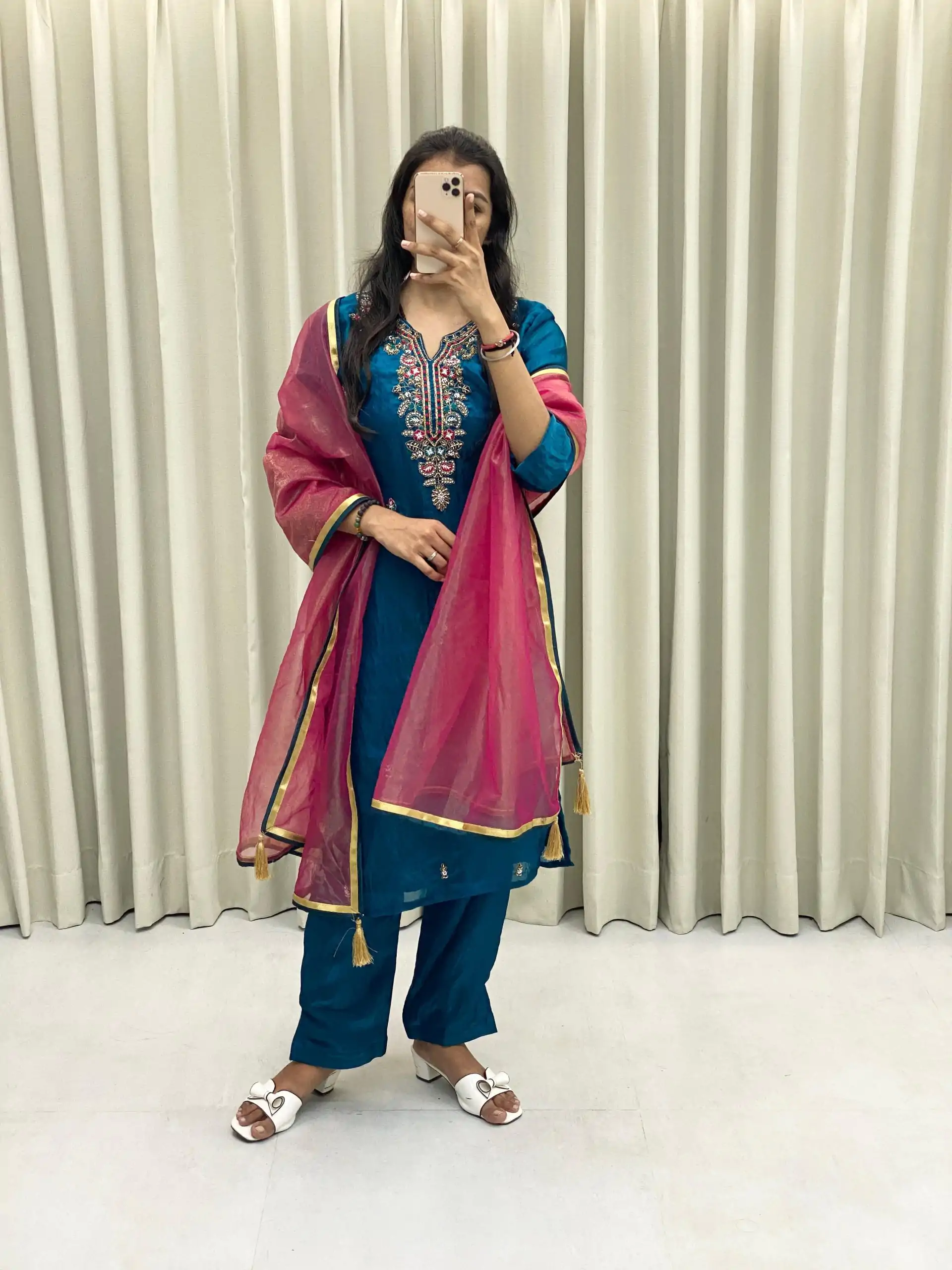  BE 301 Peacock Blue Color Fendi Silk Hand Work Salwar Suit Casual, Wedding, Party, Festive, Events Etc.4-6 Working Days@ 1799/-only | Jump Suits, Salwar suit, Designer Suits, Casual Suits, Creative suits, Palazzo Suits, Party Wear Suits, Patiala Suits, Straight Suits