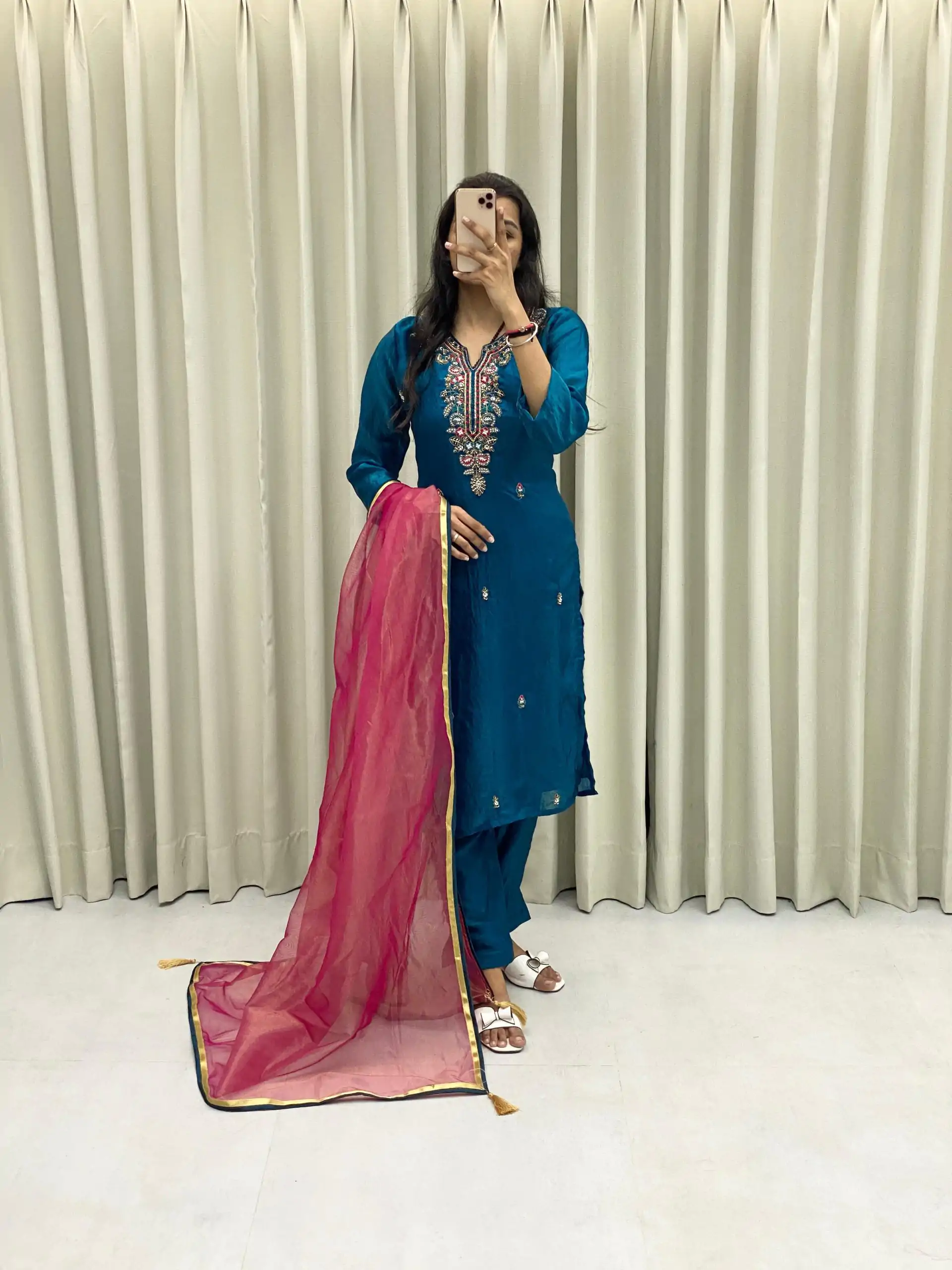  BE 301 Peacock Blue Color Fendi Silk Hand Work Salwar Suit Casual, Wedding, Party, Festive, Events Etc.4-6 Working Days@ 1799/-only | Jump Suits, Salwar suit, Designer Suits, Casual Suits, Creative suits, Palazzo Suits, Party Wear Suits, Patiala Suits, Straight Suits