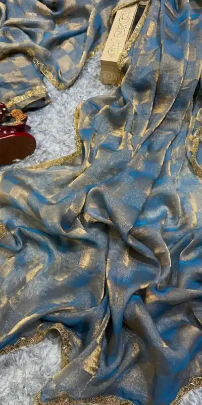 KF Arrival Blue Color Fendi Chiffon Pattern Hand Work Lace Saree Casual, Wedding, Festive, Events . Expected Delivery  4-6 Working Days @1999/- only                                                                                                                                             | Sarees, Bollywood Sarees, Creative Sarees, Designer Sarees, Embroidered Sarees, Ethnic Saree, Modern Digital sarees, Party Wear Sarees