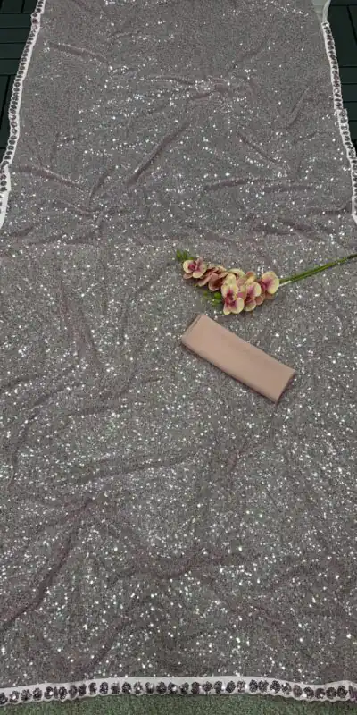 DF 3449 Grey Color Faux Georgette With 5mm 3mm Khichdi Sequence Embroidery Saree, Wedding, Festive, Events. Expected Delivery  4-6 Working Days @1899/ | Sarees, Bollywood Sarees, Creative Sarees, Designer Sarees, Embroidered Sarees, Ethnic Saree, Modern Digital sarees, Party Wear Sarees