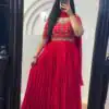 RTC 5724 Red Color Chinon Silk Thread With Real Mirror Gown Wedding Party, Festive,@1799/- Only | Gowns, Bollywood Gowns, Creative Gowns, Designer Gowns, Embroidered Gowns, Party Wear Gowns, Straight Suits