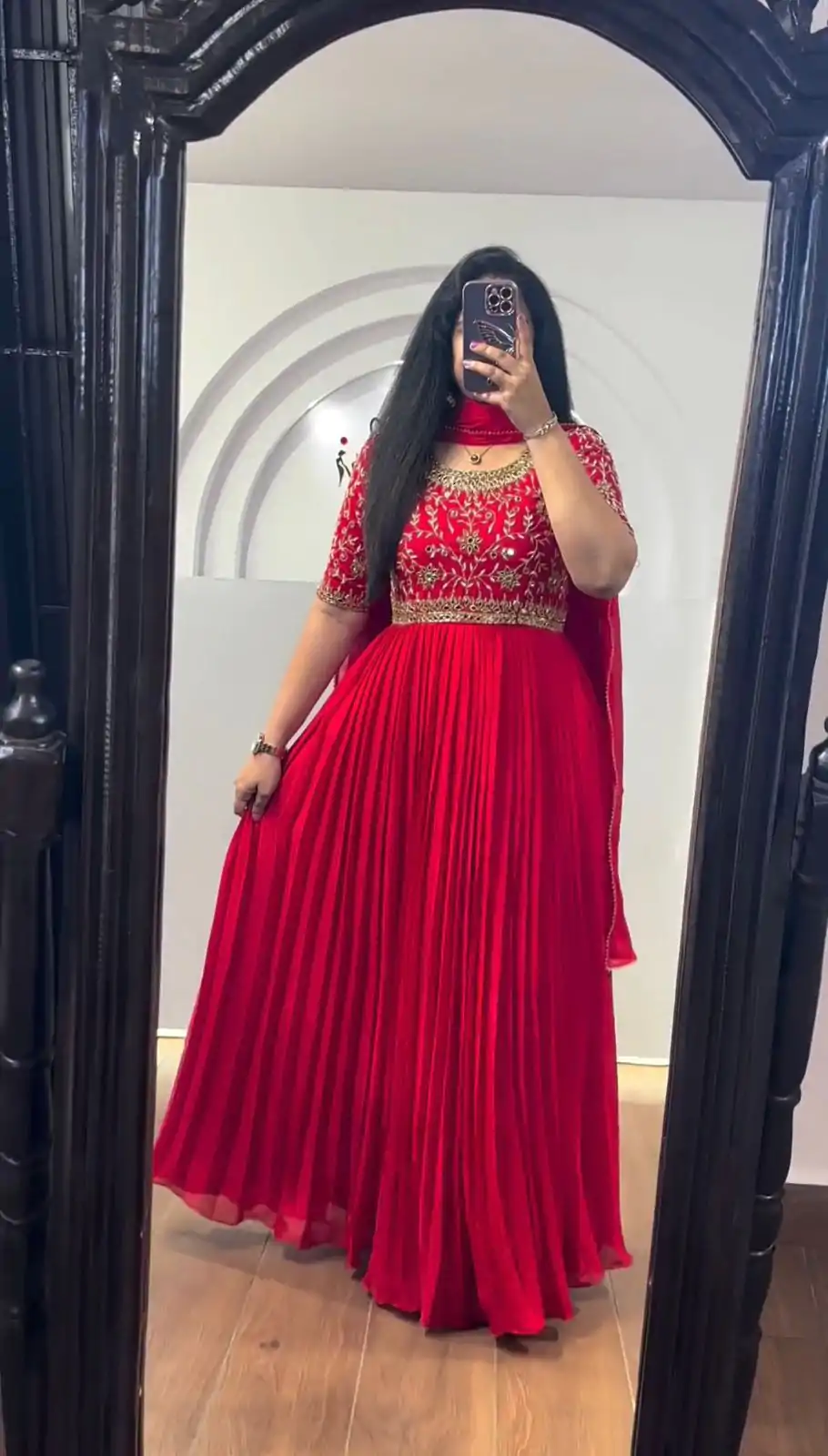 RTC 5724 Red Color Chinon Silk Thread With Real Mirror Gown Wedding Party, Festive,@1799/- Only | Gowns, Bollywood Gowns, Creative Gowns, Designer Gowns, Embroidered Gowns, Party Wear Gowns, Straight Suits