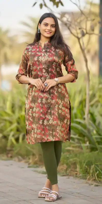 INLI Rashmika Green Color Simmer Silk Office Wear Printed Kurti Casual, Wedding, Party, Festive, Events Etc. Expected Delivery 4-6 Working Days @1399/- | Kurti, Bollywood Kurti, Creative Kurtis, Designer Kurti, Party Wear Kurti, Selfie Kurti