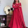 VLM 238 Red Color Star Georgette With Embroidery Work Anarkali Gown Casual, Wedding, Party, Festive, Events Etc.4-6 Working Days@ 1999/-only | Gowns, Bollywood Gowns, Creative Gowns, Designer Gowns, Embroidered Gowns, Party Wear Gowns
