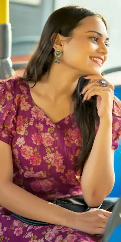 INLI Rashmika Wine Color Simmer Silk Office Wear Printed Kurti Casual, Wedding, Party, Festive, Events Etc. Expected Delivery 4-6 Working Days @1399/- | Kurti, Bollywood Kurti, Creative Kurtis, Designer Kurti, Party Wear Kurti, Selfie Kurti