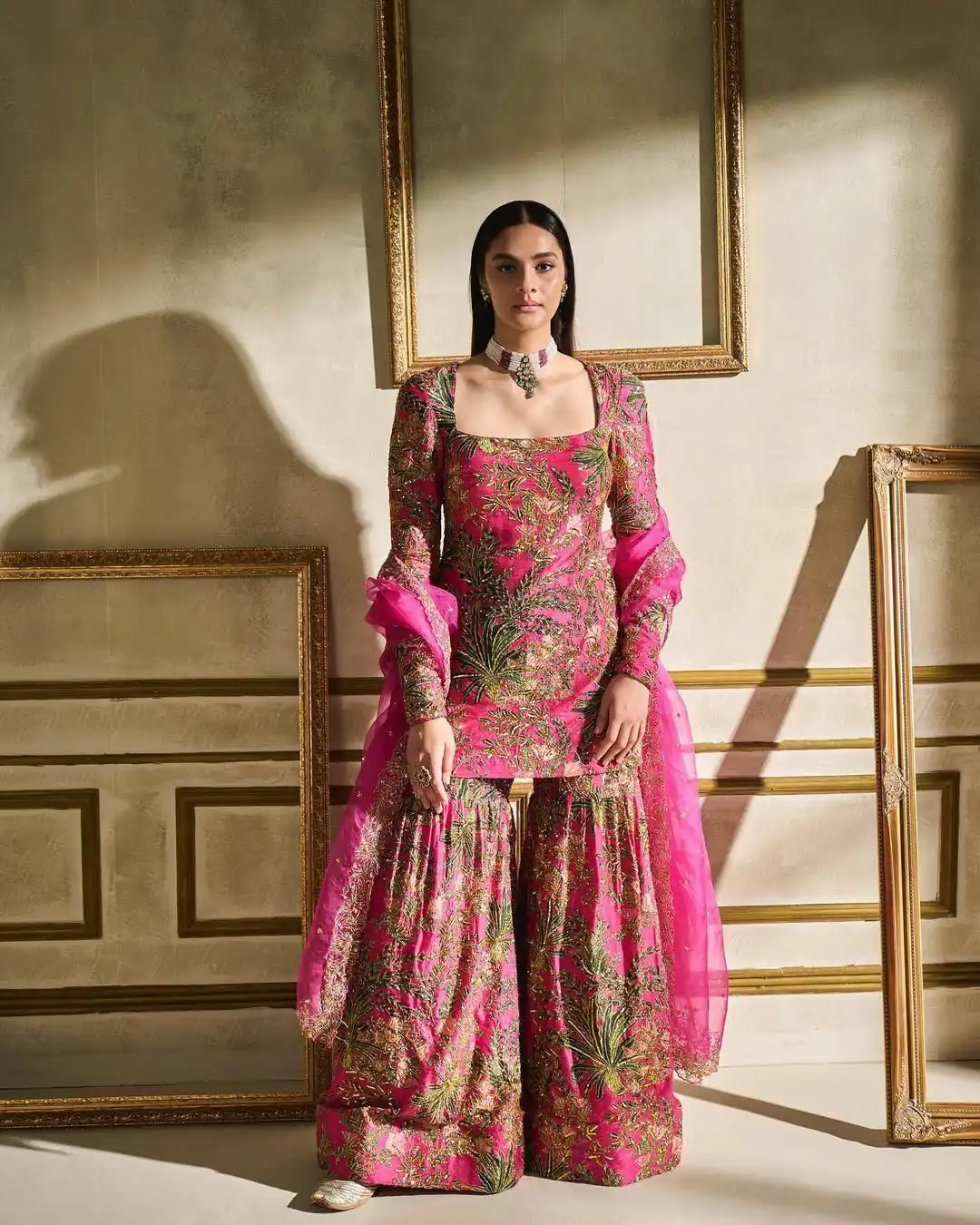 BD 1731 Pink Silk- Faux Georgette Digital Print Salwar Suit Casual, Wedding, Party, Festive, Events Etc.4-6 Working Days@ 1999/-only | Jump Suits, Salwar suit, Designer Suits, Casual Suits, Creative suits, Palazzo Suits, Party Wear Suits, Patiala Suits, Straight Suits