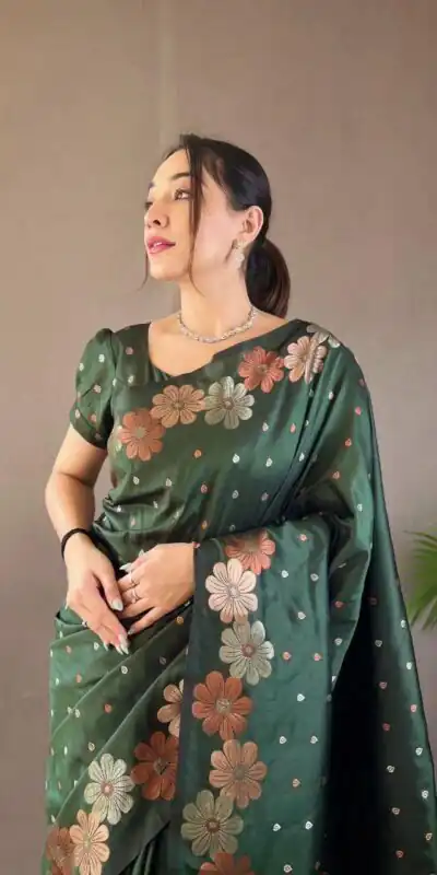 MS 482 Green Color Soft Litchi Silk Kubera Pattu Saree Casual, Wedding, Festive, Events . Expected Delivery  4-6 Working Days @1249/- only                                                                                                                                           | Sarees, Bollywood Sarees, Creative Sarees, Designer Sarees, Embroidered Sarees, Ethnic Saree, Modern Digital sarees, Party Wear Sarees
