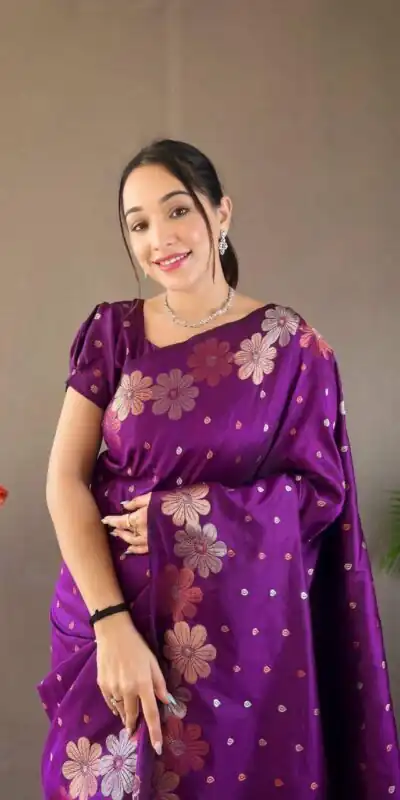 MS 482 Violet Color Soft Litchi Silk Kubera Pattu Saree Casual, Wedding, Festive, Events . Expected Delivery  4-6 Working Days @1249/- only                                                                                                                                           | Sarees, Bollywood Sarees, Creative Sarees, Designer Sarees, Embroidered Sarees, Ethnic Saree, Modern Digital sarees, Party Wear Sarees