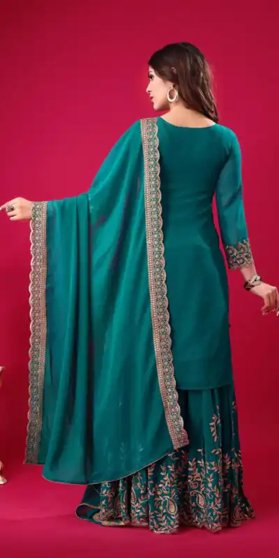 SRK 5242 Blue Faux Georgette Embroidery Sequence Work Salwar Suit  Casual, Wedding, Party, Festive, Events Etc.4-6 Working Days@ 2099/-only | Jump Suits, Salwar suit, Designer Suits, Casual Suits, Creative suits, Palazzo Suits, Party Wear Suits, Patiala Suits, Straight Suits