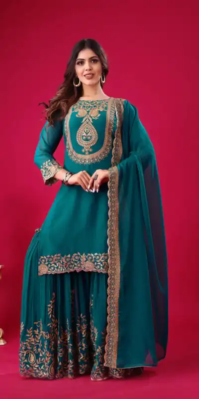 SRK 5242 Blue Faux Georgette Embroidery Sequence Work Salwar Suit  Casual, Wedding, Party, Festive, Events Etc.4-6 Working Days@ 2099/-only | Jump Suits, Salwar suit, Designer Suits, Casual Suits, Creative suits, Palazzo Suits, Party Wear Suits, Patiala Suits, Straight Suits