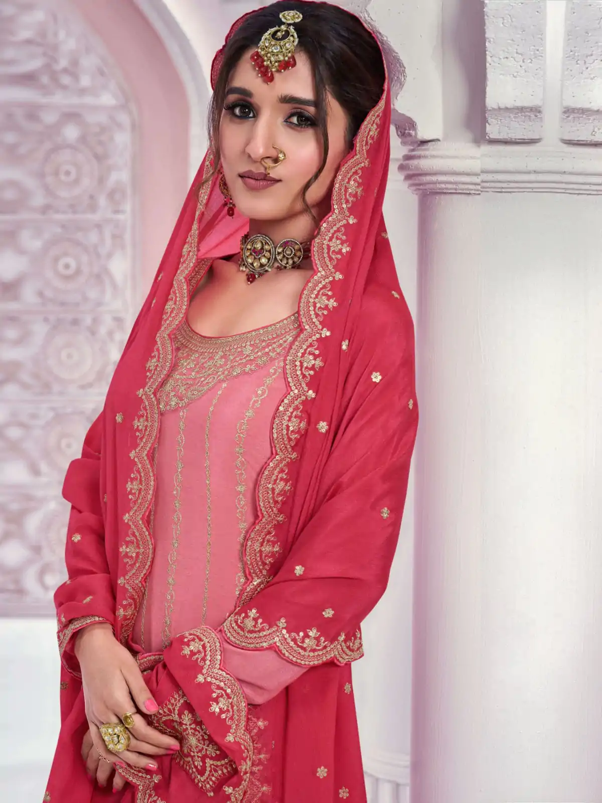 FC 69541 Light Pink Color Chinon Multi Coding Work Salwar Suit Casual, Wedding, Party, Festive, Events Etc.4-6 Working Days@ 2749/-only | Jump Suits, Salwar suit, Designer Suits, Casual Suits, Creative suits, Palazzo Suits, Party Wear Suits, Patiala Suits, Straight Suits