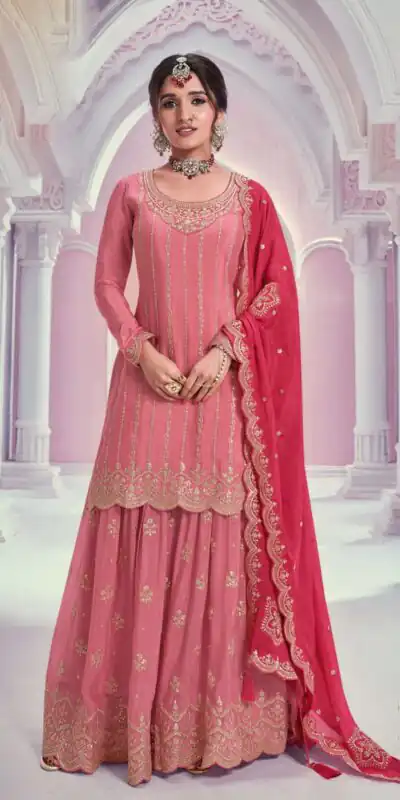 FC 69541 Light Pink Color Chinon Multi Coding Work Salwar Suit Casual, Wedding, Party, Festive, Events Etc.4-6 Working Days@ 2749/-only | Jump Suits, Salwar suit, Designer Suits, Casual Suits, Creative suits, Palazzo Suits, Party Wear Suits, Patiala Suits, Straight Suits