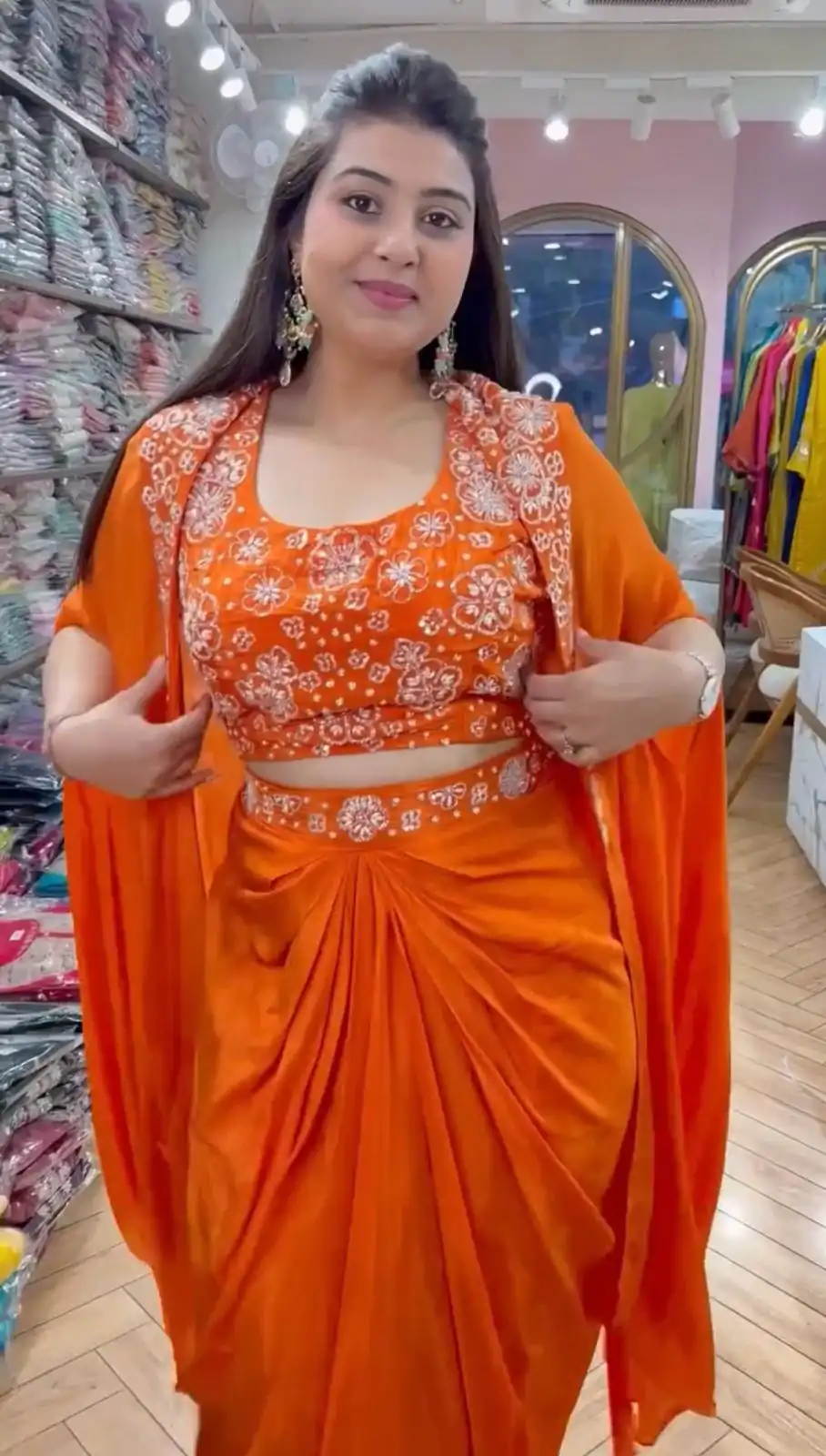RTC 5859 Orange Color Satin Silk Thread With Sequence Dhoti Suit Casual, Wedding, Festive, Events. Expected Delivery  4-6 Working Days @1999/- only      | Jump Suits, Salwar suit, Designer Suits, Casual Suits, Creative suits, Palazzo Suits, Party Wear Suits, Patiala Suits, Straight Suits