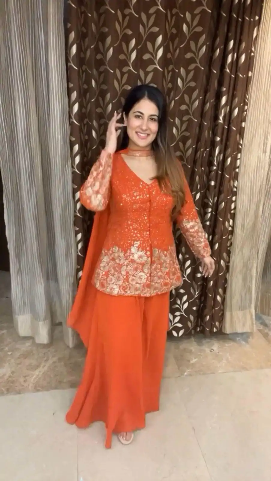 LG 1925 Orange Color georgette Sequence Embroidery Work Salwar Suit Casual, Wedding, Party, Festive, Events Etc.4-6 Working Days@ 1999/-only | Jump Suits, Salwar suit, Designer Suits, Casual Suits, Creative suits, Palazzo Suits, Party Wear Suits, Patiala Suits, Straight Suits
