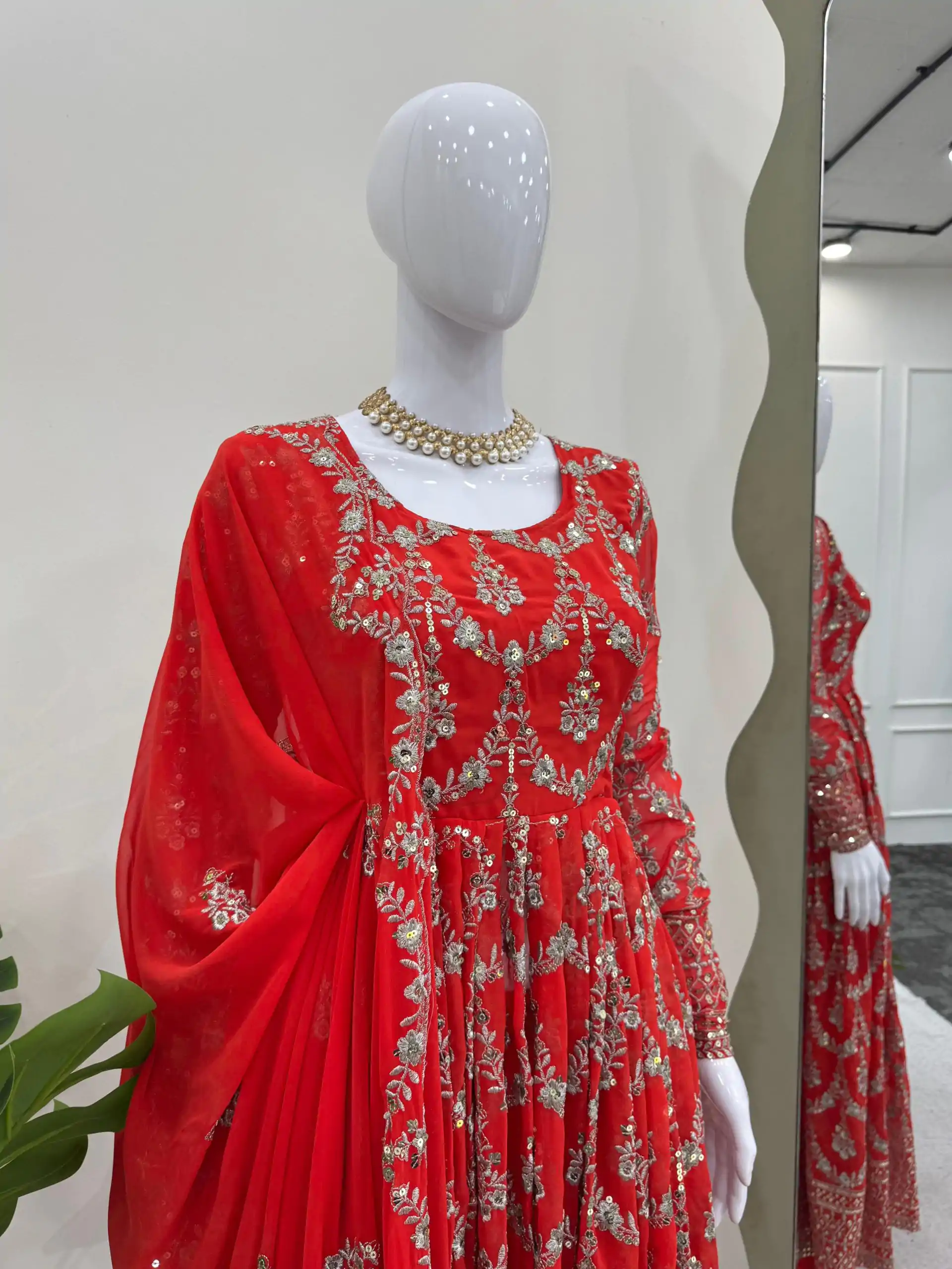 RTC 5806 Red Color Georgette Thread Sequence Work Salwar Suit Casual, Wedding, Festive, Events . Expected Delivery  4-6 Working Days @2249/- only      | Jump Suits, Salwar suit, Designer Suits, Casual Suits, Creative suits, Palazzo Suits, Party Wear Suits, Patiala Suits, Straight Suits