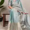 YNF 7114 Blue Color Tissue Shimmer Zari Weaving Work Saree Casual, Wedding, Festive, Events . Expected Delivery  4-6 Working Days @1699/- only                                                                                                                   | Sarees, Bollywood Sarees, Creative Sarees, Designer Sarees, Embroidered Sarees, Ethnic Saree, Modern Digital sarees, Party Wear Sarees