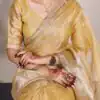 YNF 7114 Gold Color Tissue Shimmer Zari Weaving Work Saree Casual, Wedding, Festive, Events . Expected Delivery  4-6 Working Days @1699/- only                                                                                                                   | Sarees, Bollywood Sarees, Creative Sarees, Designer Sarees, Embroidered Sarees, Ethnic Saree, Modern Digital sarees, Party Wear Sarees