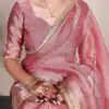 YNF 7114 Pink Color Tissue Shimmer Zari Weaving Work Saree Casual, Wedding, Festive, Events . Expected Delivery  4-6 Working Days @1699/- only                                                                                                                   | Sarees, Bollywood Sarees, Creative Sarees, Designer Sarees, Embroidered Sarees, Ethnic Saree, Modern Digital sarees, Party Wear Sarees