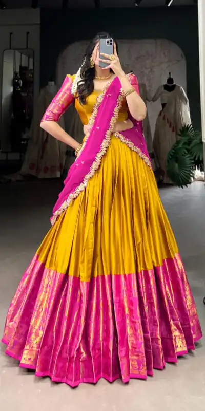 LNB 2032 Mustad Color Narayan Pattu Zari Weaving Work Lehenga Choli Casual, Wedding, Party, Festive, Events Etc.4-6 Working Days@ 1999/-only | Lehenga, Bollywood Lehenga, Creative Lehenga, Designer Lehenga, Embroidered Lehenga, Party Wear Lehenga
