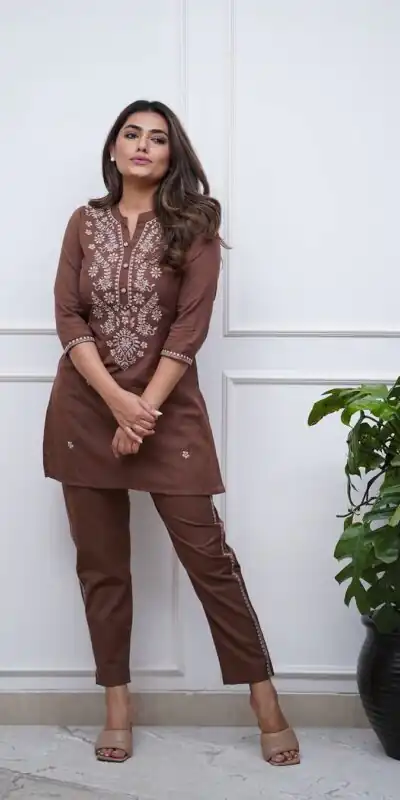 BE 340 Brown Color Rayon Embroidery Work Salwar Suit Casual, Wedding, Festive, Events . Expected Delivery  4-6 Working Days @1649/- only      | Jump Suits, Salwar suit, Designer Suits, Casual Suits, Creative suits, Palazzo Suits, Party Wear Suits, Patiala Suits, Straight Suits