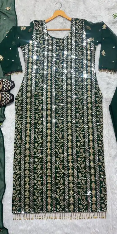 ND 5001 Green Color Chinon Silk With Embroidery Work Salwar Suit Casual, Wedding, Party, Festive, Events Etc.4-6 Working Days@ 1899/-only | Jump Suits, Salwar suit, Designer Suits, Casual Suits, Creative suits, Palazzo Suits, Party Wear Suits, Patiala Suits, Straight Suits