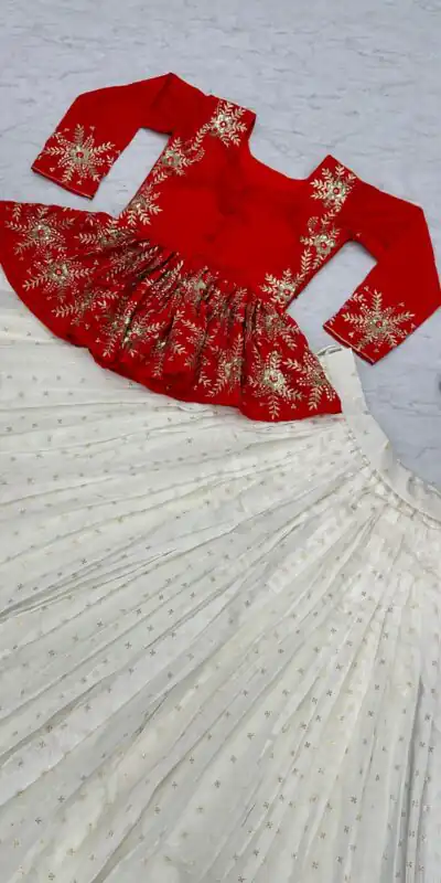 PC 496 White Red Color Chinon Thread Sequence Lehenga Choli Casual, Wedding, Festive, Events . Expected Delivery  4-6 Working Days @2049/- only                                                                                                                                             | Lehenga, Bollywood Lehenga, Creative Lehenga, Designer Lehenga, Embroidered Lehenga, Party Wear Lehenga