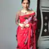 Brid Red Color Soft Organza Silk Ready To Wear Saree